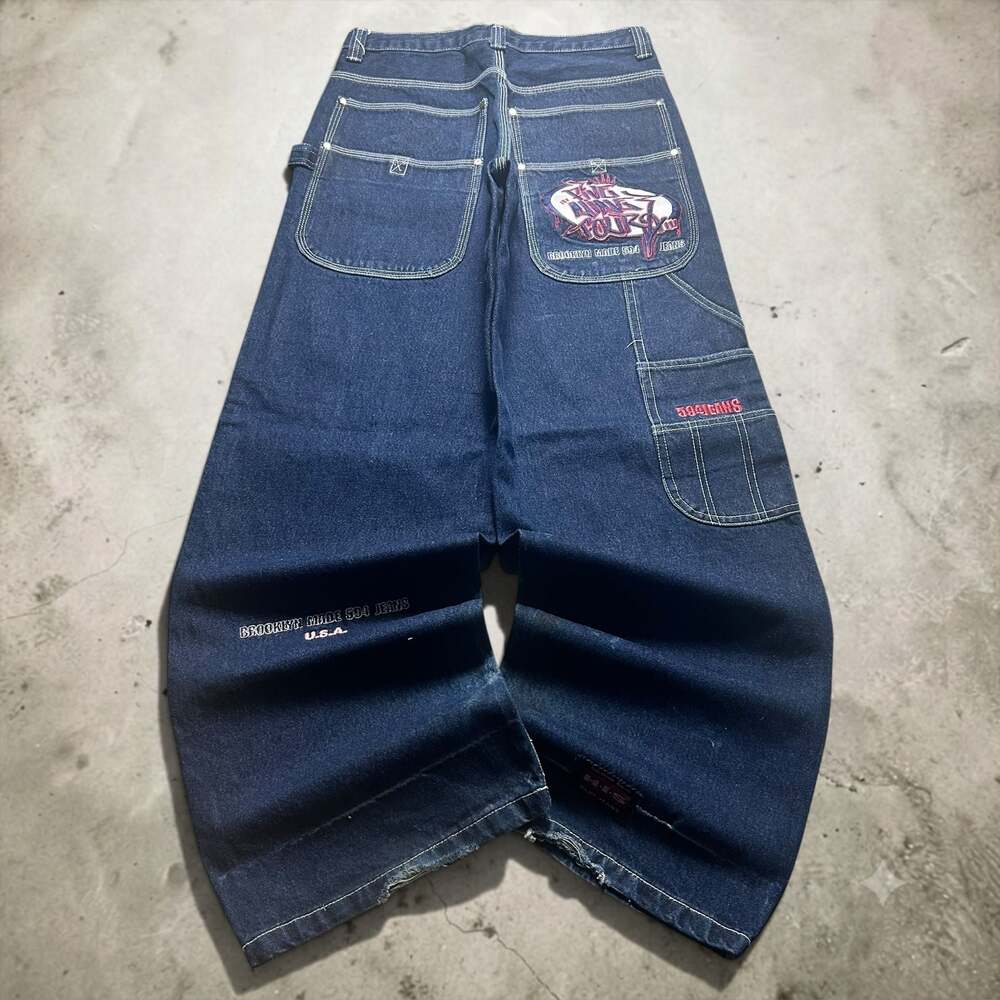 504 Jeans Vintage Baggy Wide Leg Jeans, Blue Denim, size 30